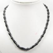 Mens Magnetic Hematite 6x12mm Bicone Beads Strands Necklace